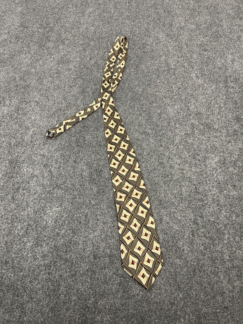 Facets Tie Mens Classic Geometric Shapes 100 % Silk 55 x 4 Made In USA N46